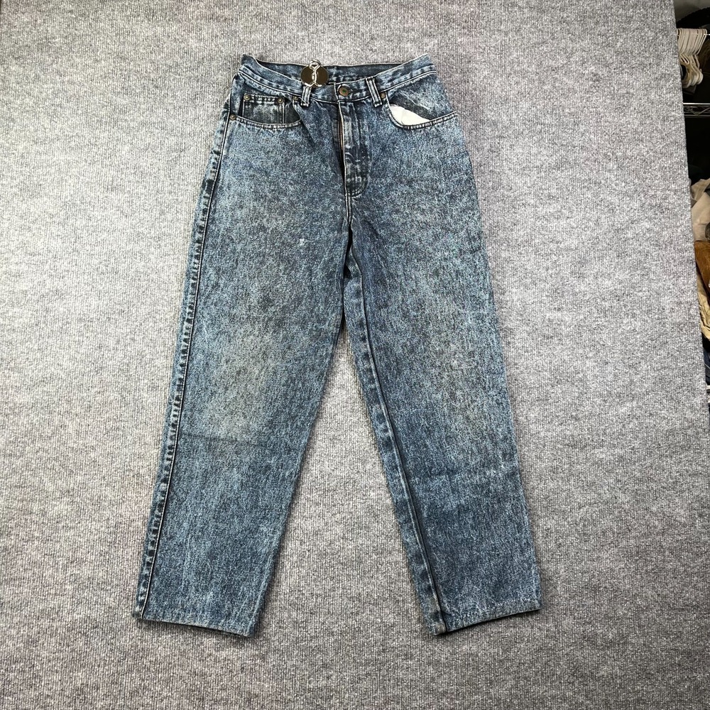 VTG Sasson Jeans Women's Blue Acid Wash Denim High Rise Classic Straight - 28X26